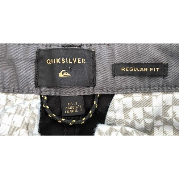 Quiksilver Boys Black Regular Fit Straight Leg Pants Size 7 Skater Surfer Logo - Picture 7 of 9